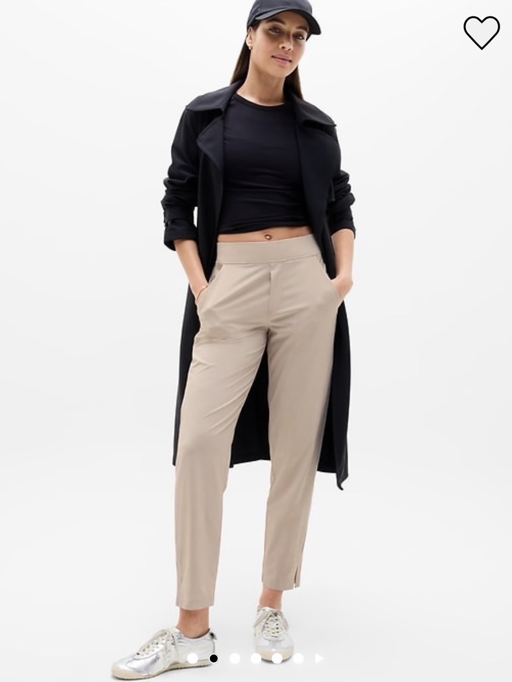 Athleta Cropped Stretch Ankle Pants in Light Brown
